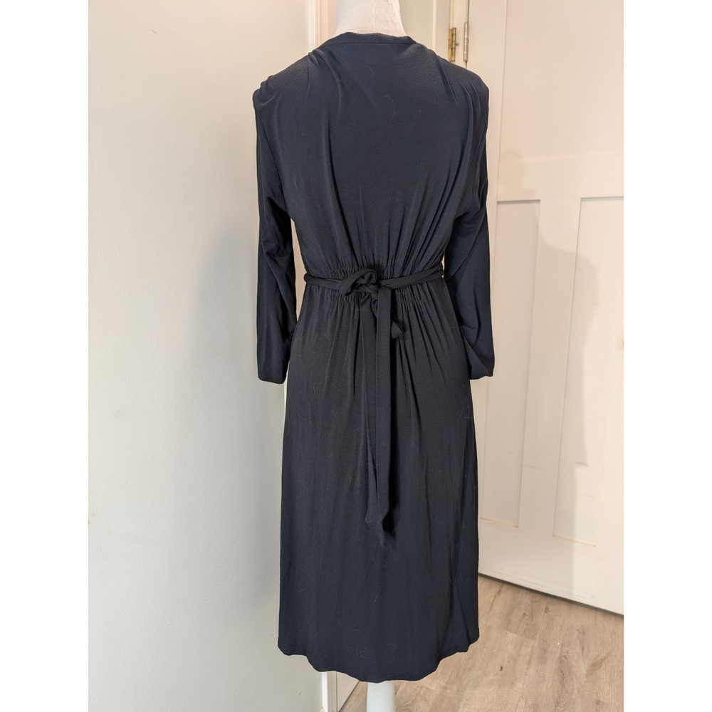 Nicole By Nicole Miller Black Sheath V-Neck Midi Dress M - Picture 3 of 8